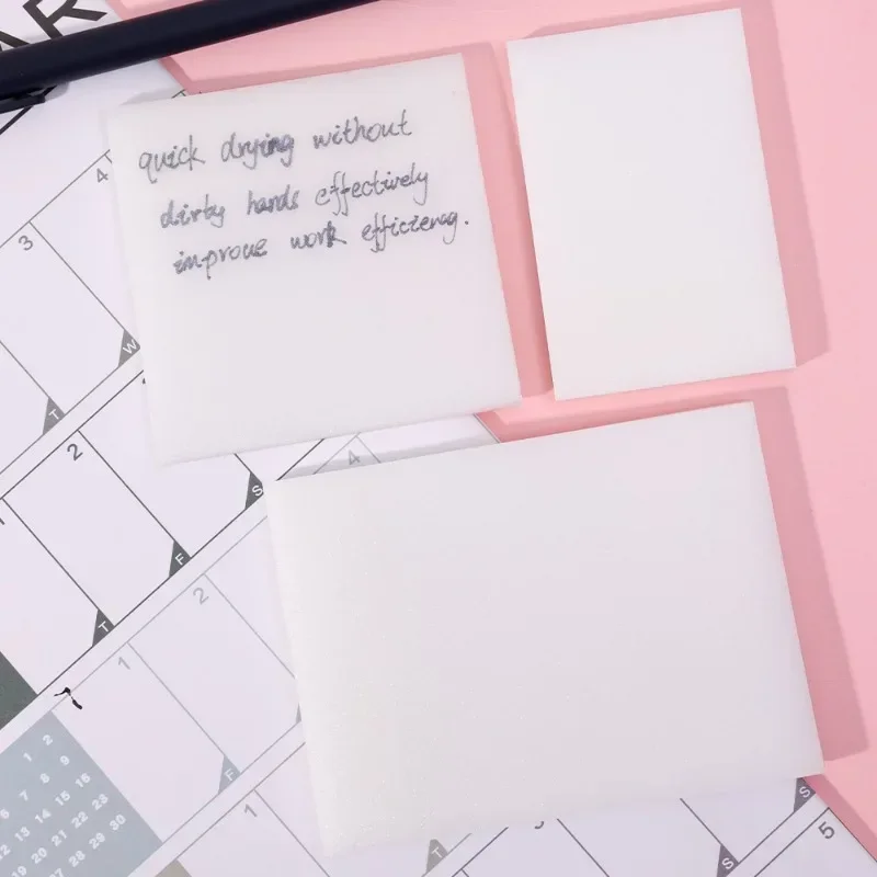 100Sheets Impermeabil Transparent Scrub Sticky Note Memo Pad Autocolante de zi cu Zi Pentru a Face Lista de Hârtie Notă pentru Elev Papetărie de Birou Imagine 5