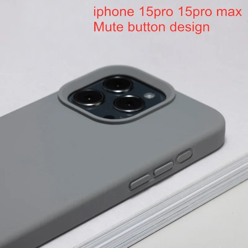 De lux lichid de silicon de caz Pentru iphone 13 14pro 12 15 14 Pro 15pro Max Lentila de Protectie Iphone 15pro caz Mat acoperire telefon Imagine 2