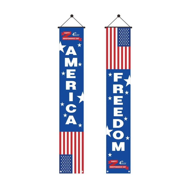 Ziua Independenței americane Agățat pentru Banner 1Pair 4 iulie Patriotic Cuplet pentru Acasă Festival Ușa de Perete Decor Doo Imagine 2