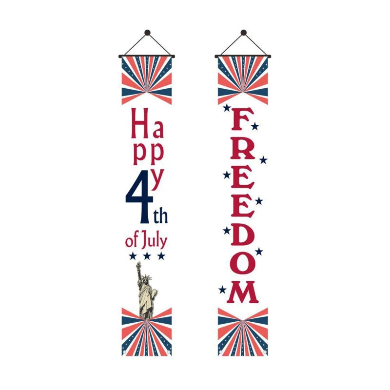 Ziua Independenței americane Agățat pentru Banner 1Pair 4 iulie Patriotic Cuplet pentru Acasă Festival Ușa de Perete Decor Doo Imagine 3