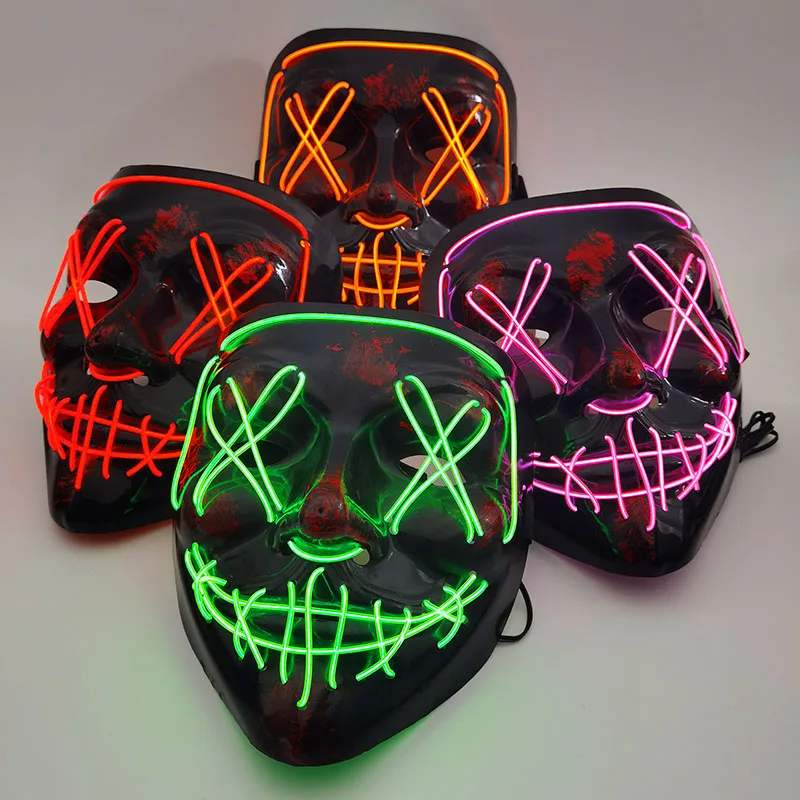 Cosmask Nunta Neon Masca Led Masque Masca Bal Mascat Măști Lumina Să Strălucească În Întuneric Amuzant Măști De Cosplay Costum Consumabile Imagine 0