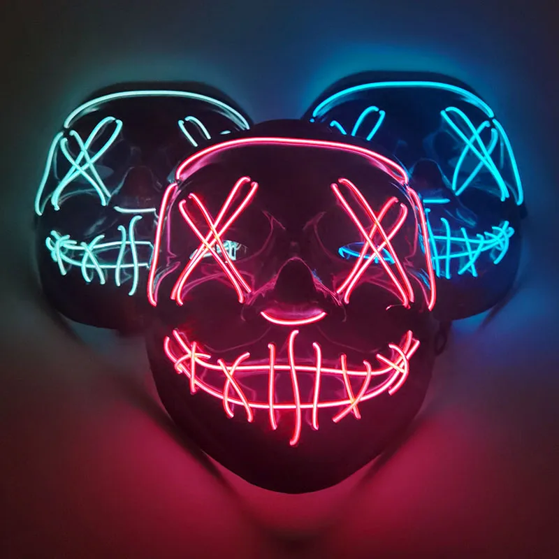 Cosmask Nunta Neon Masca Led Masque Masca Bal Mascat Măști Lumina Să Strălucească În Întuneric Amuzant Măști De Cosplay Costum Consumabile Imagine 2