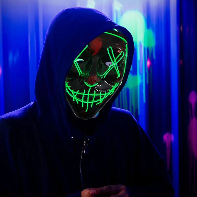 Cosmask Nunta Neon Masca Led Masque Masca Bal Mascat Măști Lumina Să Strălucească În Întuneric Amuzant Măști De Cosplay Costum Consumabile Imagine 4