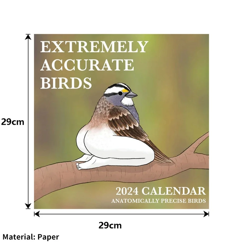 2024 Calendar Extrem De Precis Păsări 2024 Pasăre Calendar Calendar De Perete Decor Poster Imagine 5