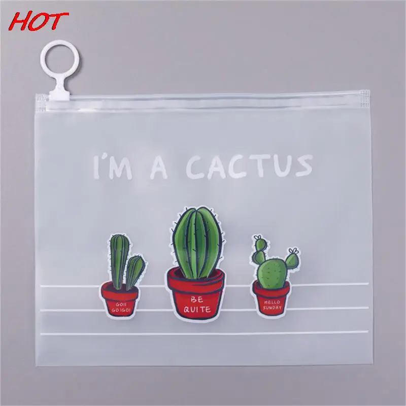 1 BUC Transparent rezistent la apa Cactus Creion Saci PVC Dosar de Îndosariere a Documentelor Sac de Papetărie Geanta pentru Copii, Rechizite de Birou Imagine 4