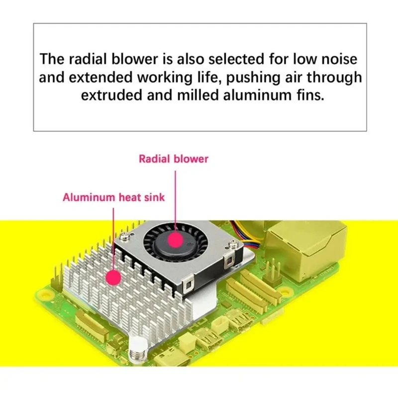 Ventilator De Răcire Metal Radiator Radiator Pentru RaspberryPi 5 Consiliul De Dezvoltare Imagine 2