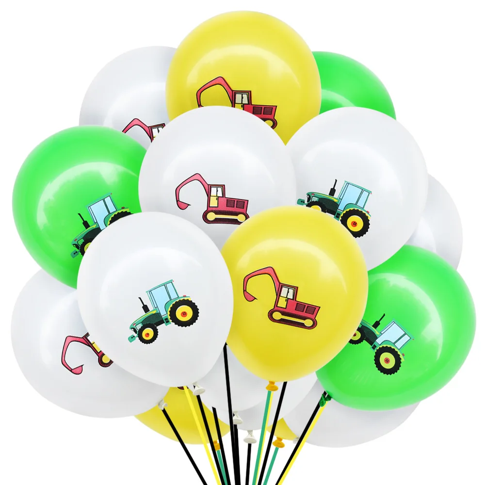 10buc 12 Inch Construcția Vehiculului Tractor Excavator Balon Petrecere de Ziua Balon Latex Decorare pentru Copii de Jucarie Cadou Imagine 0