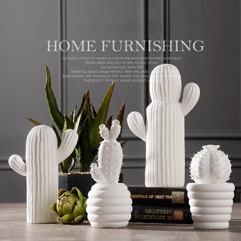Nordic Ceramice Cactus Ornamente în Formă, Lumină și Creație de Mobilier, Dormitor, Camera de zi, Desktop Decor Imagine 0