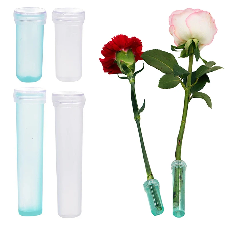 20buc Plastic de Flori Proaspete de Nutriție Tub Cu Capac de Stocare a Apei Tub Păstra Proaspete Hidroponice Recipient de Apă Floral Tub Imagine 2