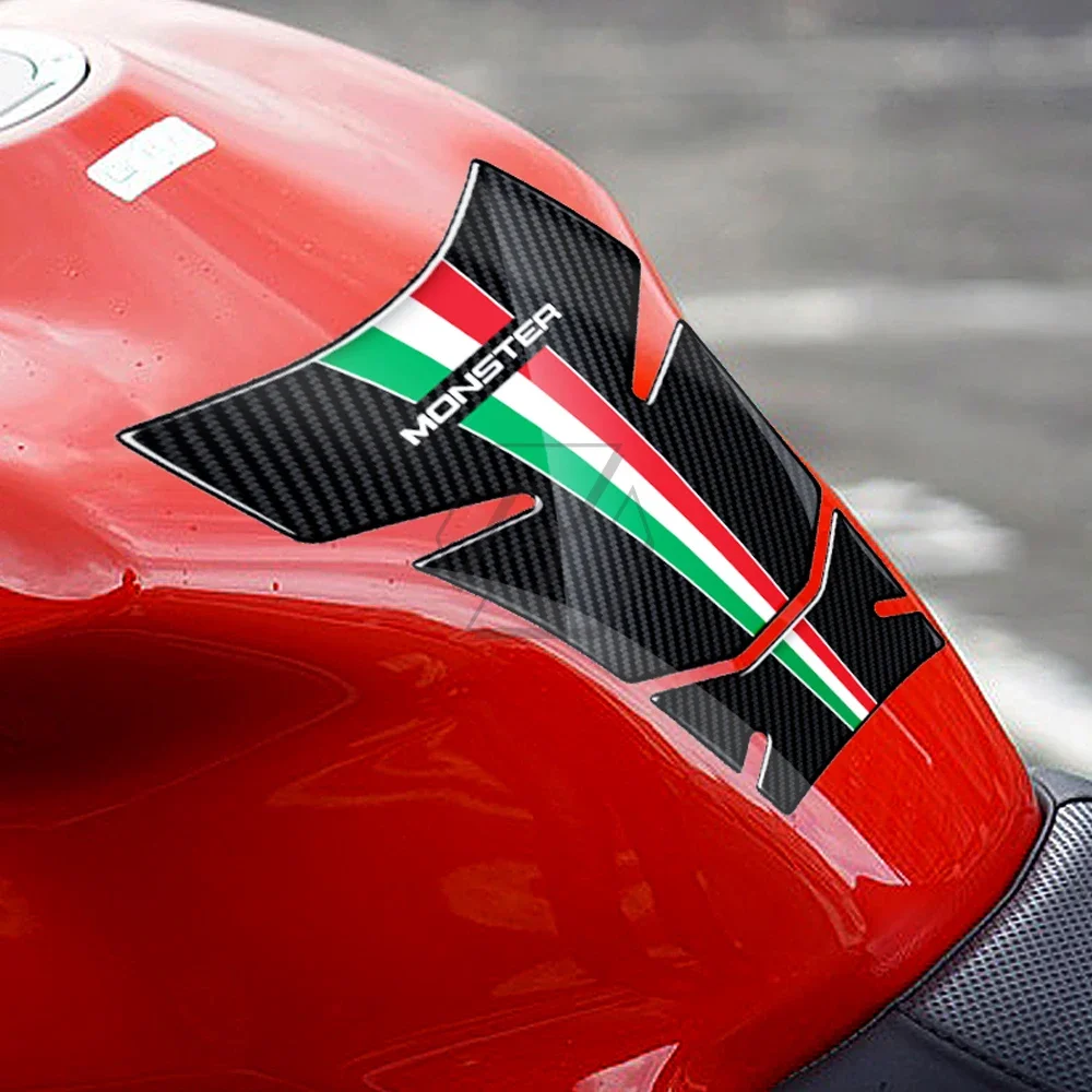 Pentru Ducati Monster 600 620 695 750 800 900 1000 3D Rășină de Carbon Arata Motocicleta Rezervorul Tampon de Protecție Decalcomanii Imagine 2