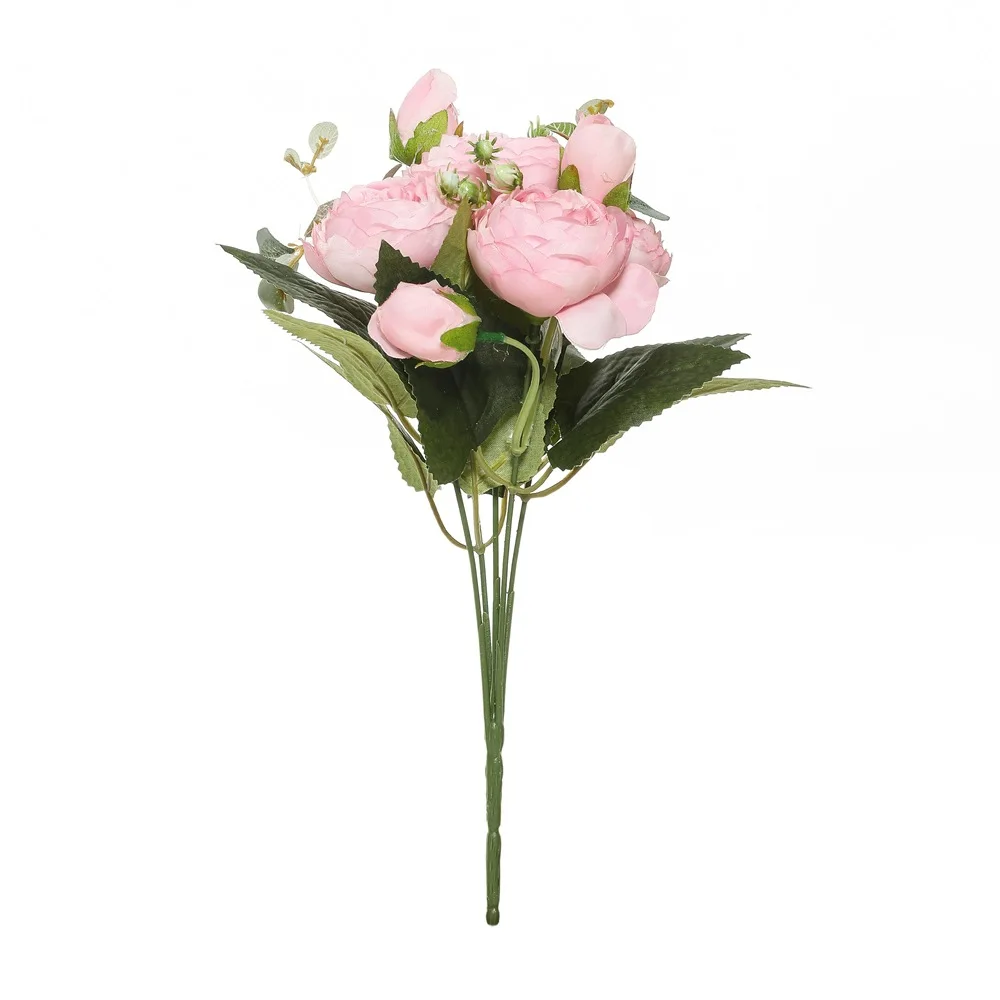 1 Pachet de Flori Artificiale de Mătase Roșie Bujor Trandafir DIY Cadouri Roz Fals Instalații Pentru Decorațiuni interioare Mireasa Buchet de Nunta Accesorii Imagine 3