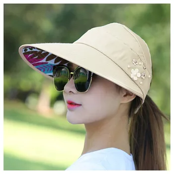 În aer liber, Plajă, Soare Preveni Pălării de Vară, Pălării de Soare Noi Femeile Pliabil Protectie UV Sun Hat Visor Suncreen Capace